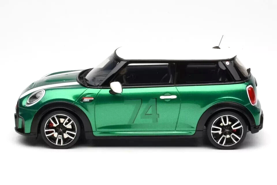 STM Diecast Otto 2023 Mini Cooper F56 JCW John Cooper Works British Racing Green 1:18 Resin - View 3