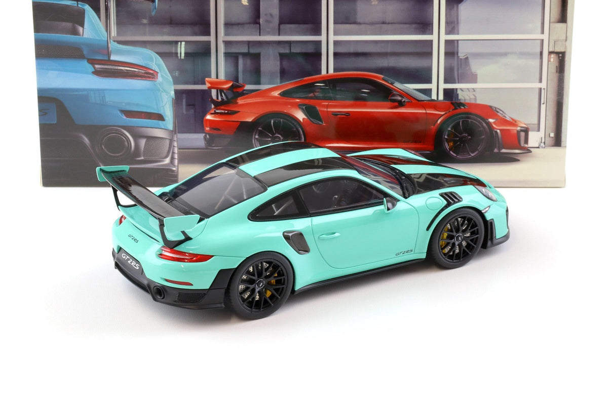 STM Diecast GT Spirit Porsche 911 991.2 GT2 RS w/ Weissach Pkg Mint Green 1:18 Porsche Museum -...
