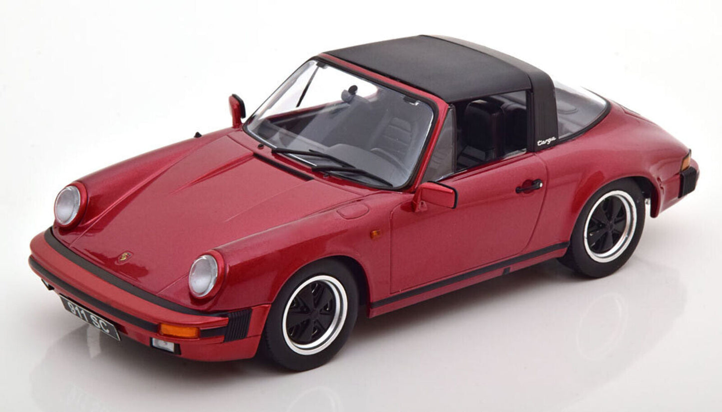 KK Scale 1983 Porsche 911 SC Targa w/ Removable Roof G Series Wine Red 1:18 *Defect*