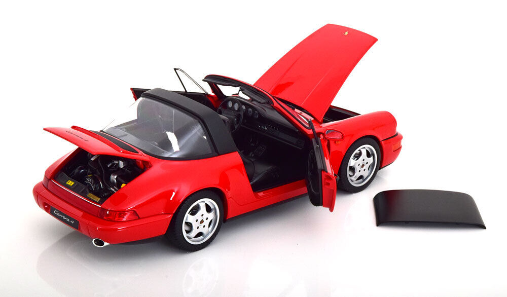 STM Diecast Norev 1990 Porsche 911 964 Carrera 4 Targa (w/ Removable Top) Guards Red 1:18 LIMITED...