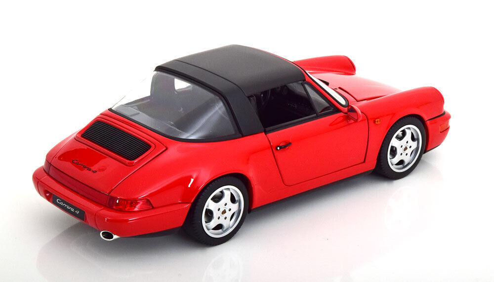 STM Diecast Norev 1990 Porsche 911 964 Carrera 4 Targa (w/ Removable Top) Guards Red 1:18 LIMITED...