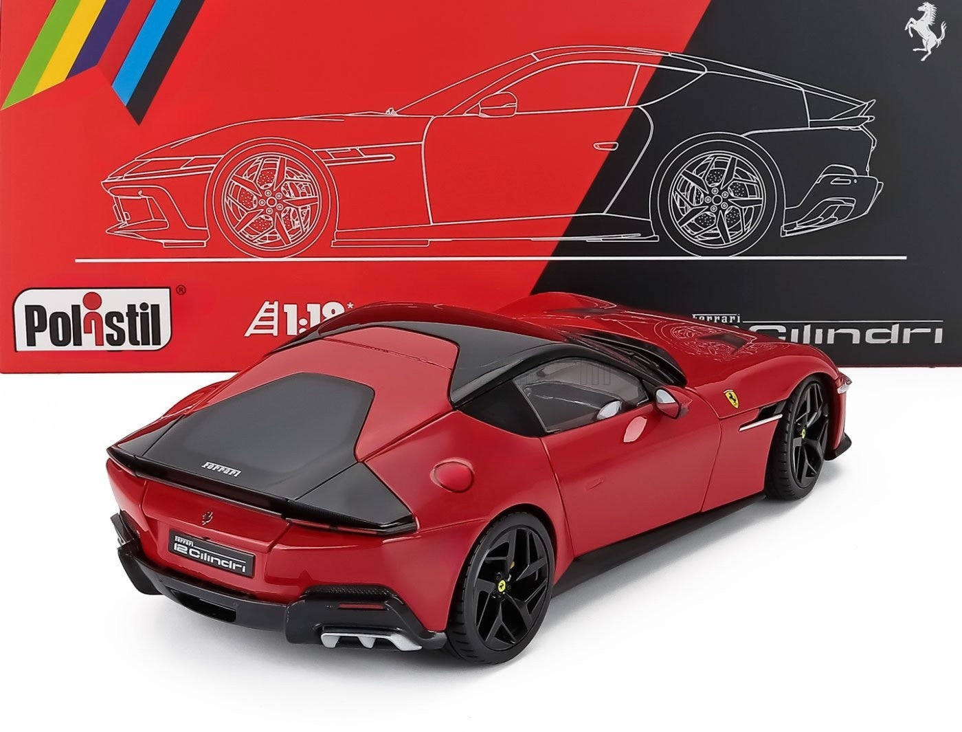 Polistil 2024 Ferrari 12Cilindri Rosso Corsa (Ferrari Red) High Fidelity WITH DISPLAY 1:18