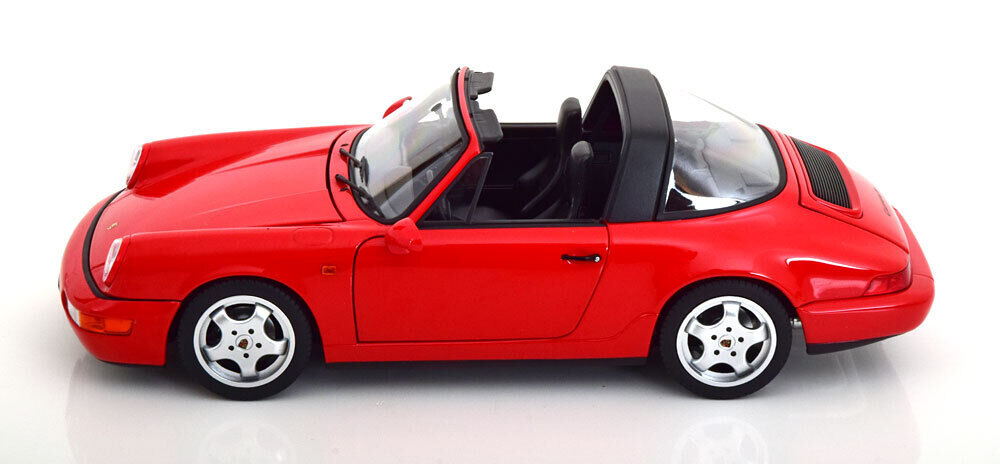 STM Diecast Norev 1990 Porsche 911 964 Carrera 4 Targa (w/ Removable Top) Guards Red 1:18 LIMITED...