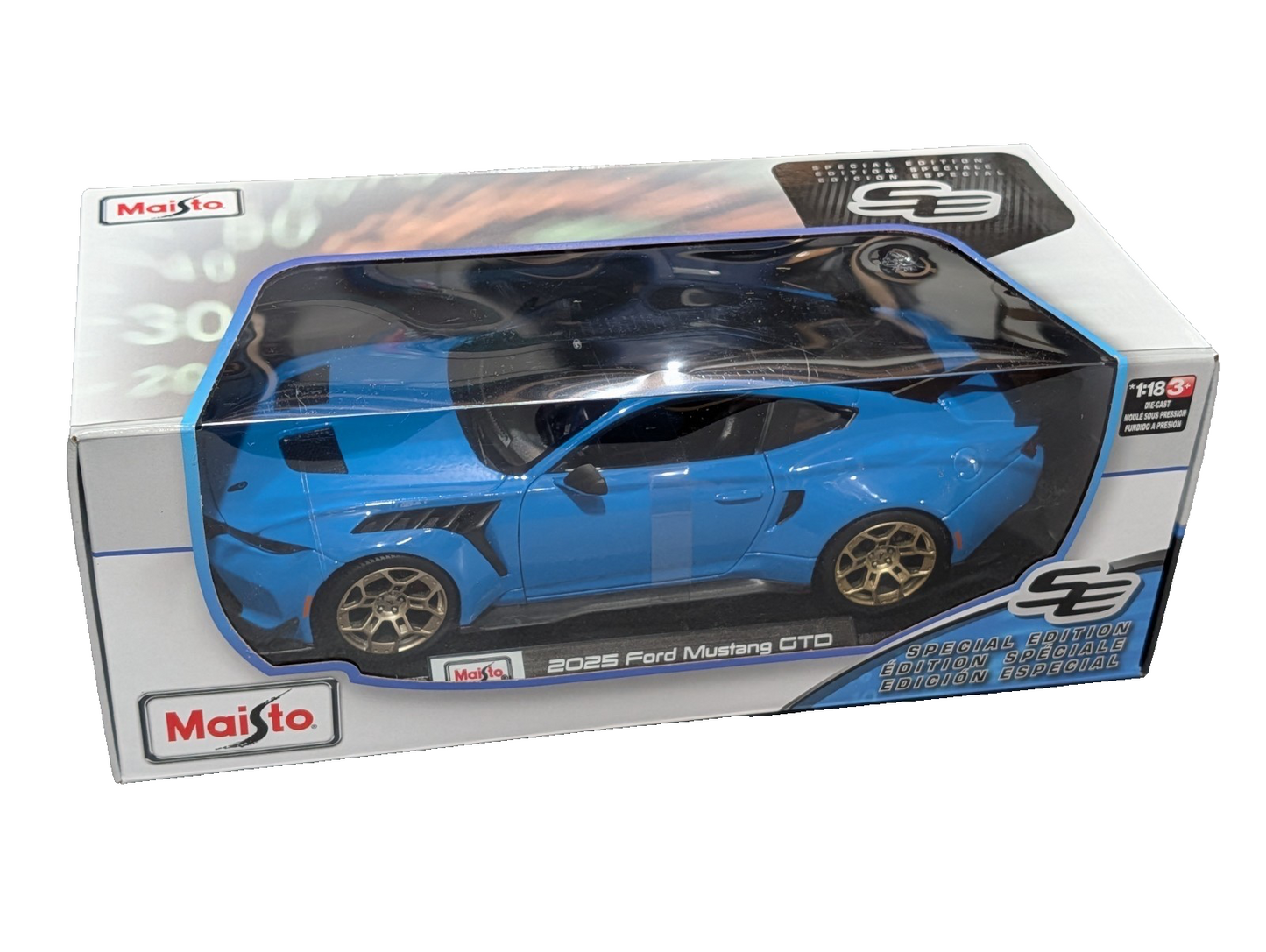 Maisto 2025 Ford USA Mustang GTD 5.2L V8 Grabber Blue 1:18