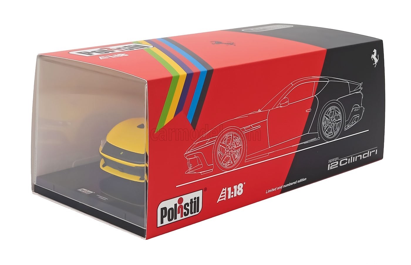 Polistil 2024 Ferrari 12Cilindri Giallo Modena (Yellow) High Fidelity WITH DISPLAY 1:18