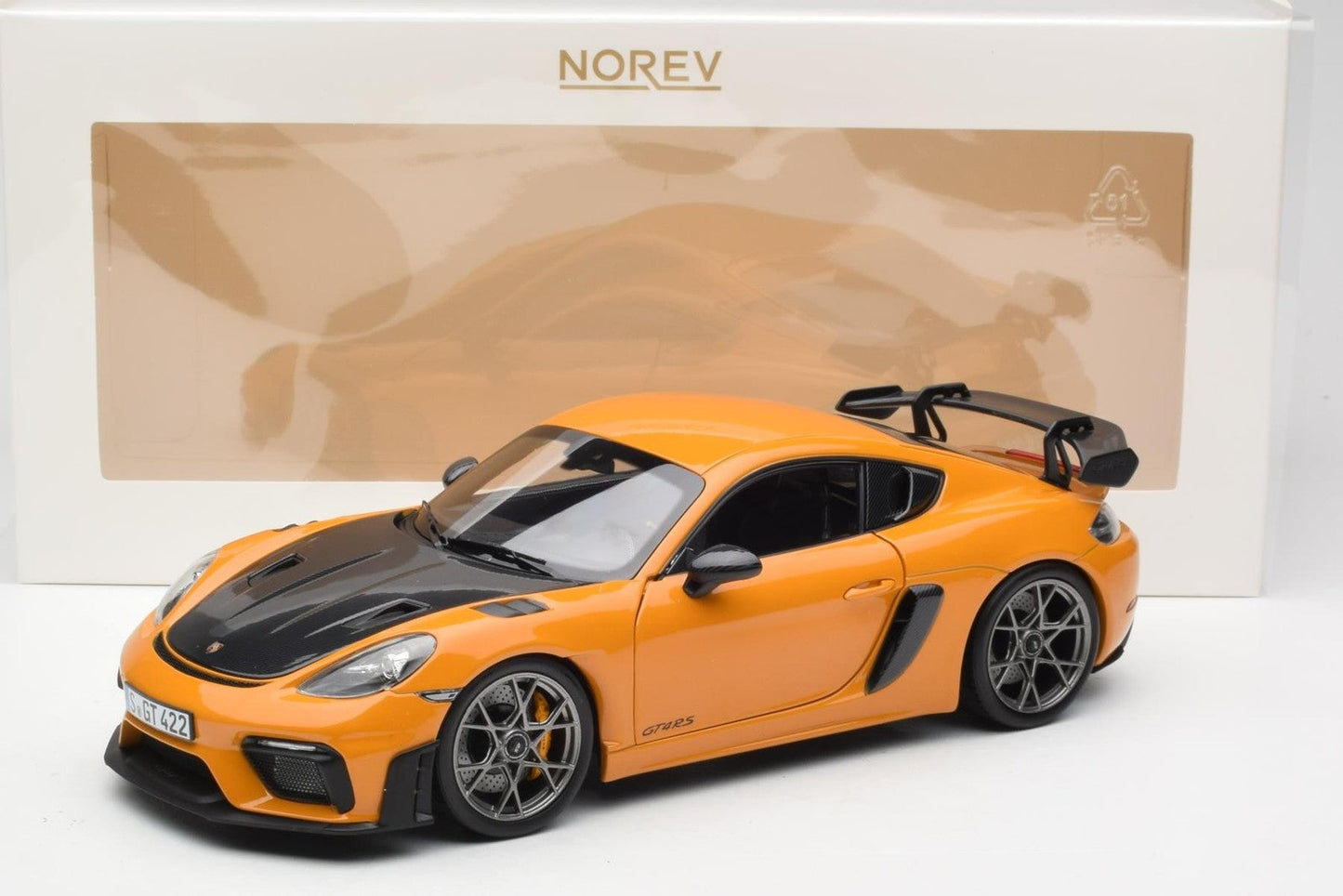 Norev 2023 Porsche 718 Cayman GT4 RS w/ Weissach Package Bahama Yellow 1:18