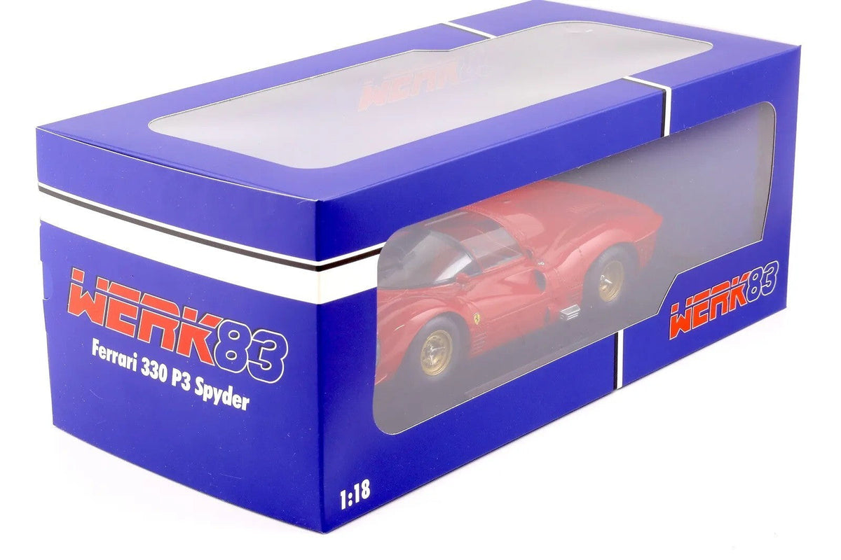 STM Diecast Werk83 1966 Ferrari 330 P3 4.0L V12 Spider Le Mans Plain Body Version Red 1:18 - View 4