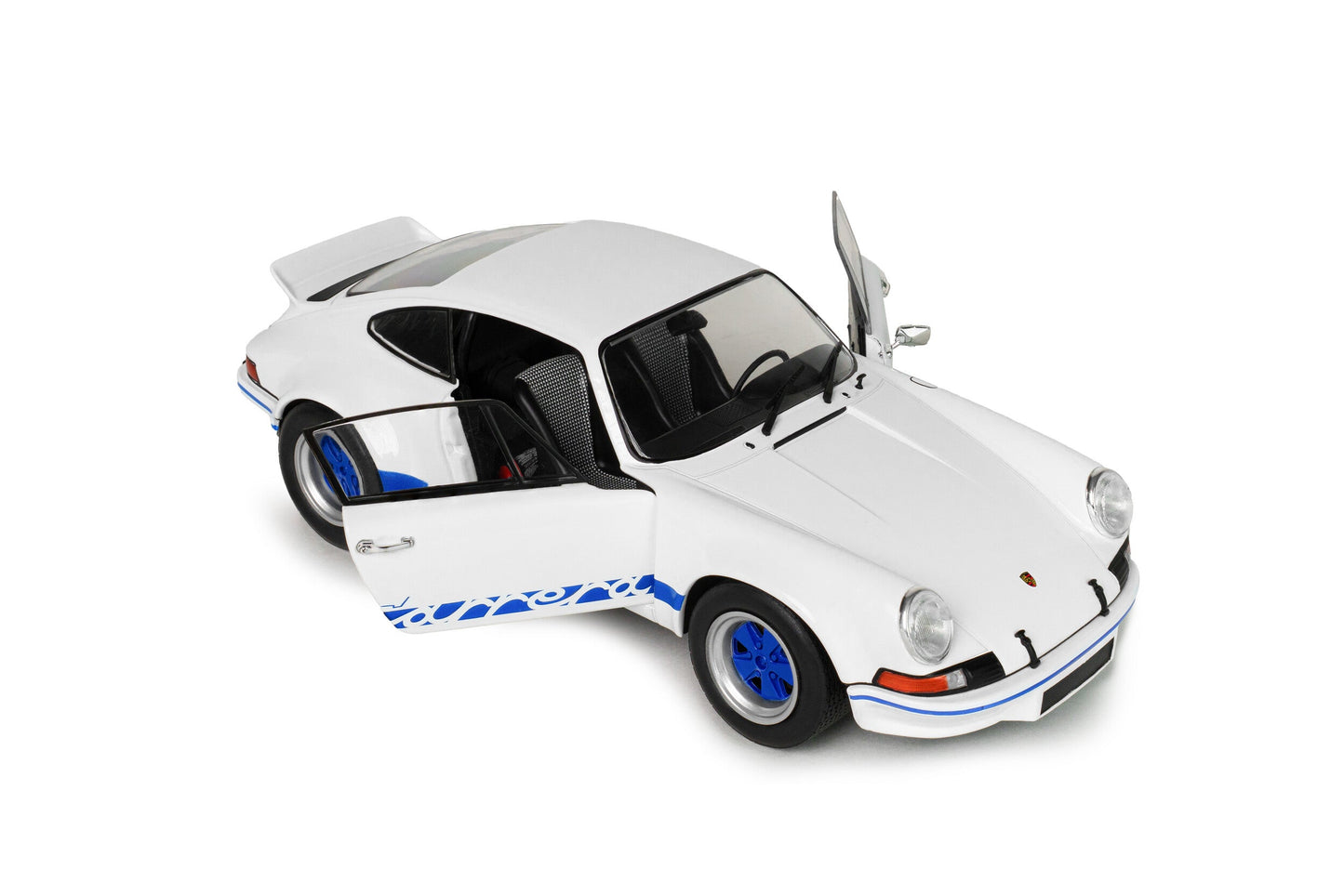 Solido 1973 Porsche 911 Carrera RS 2.7 White w/ Blue Wheels and Deco 1:18