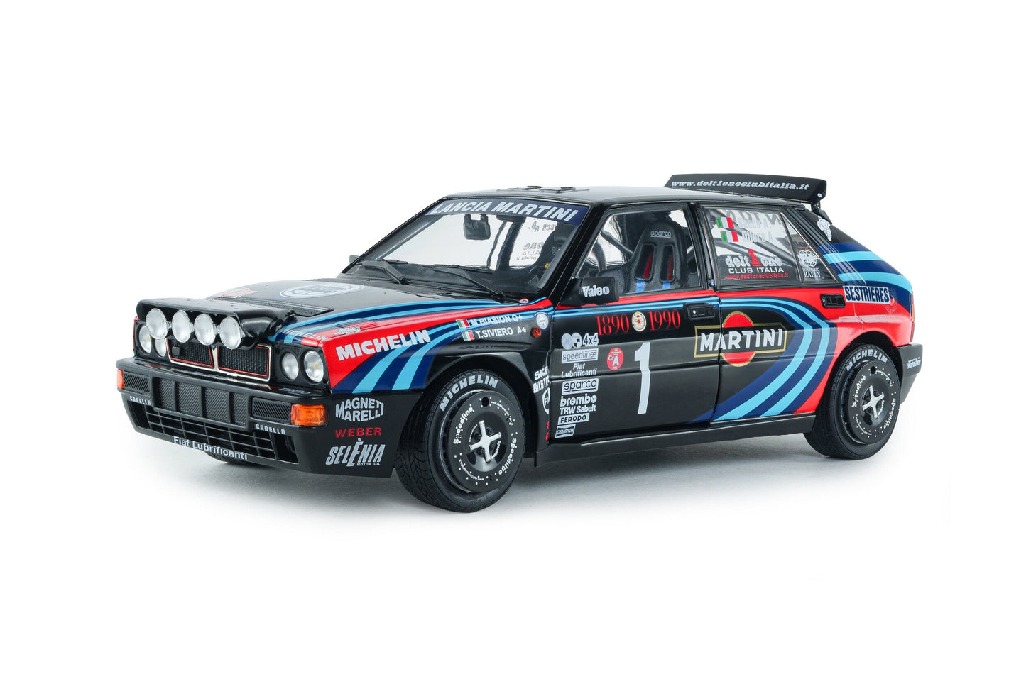 Solido 1990 Lancia Delta HF Integrale Tribute to Biason Rallye Montecarlo Black 1:18