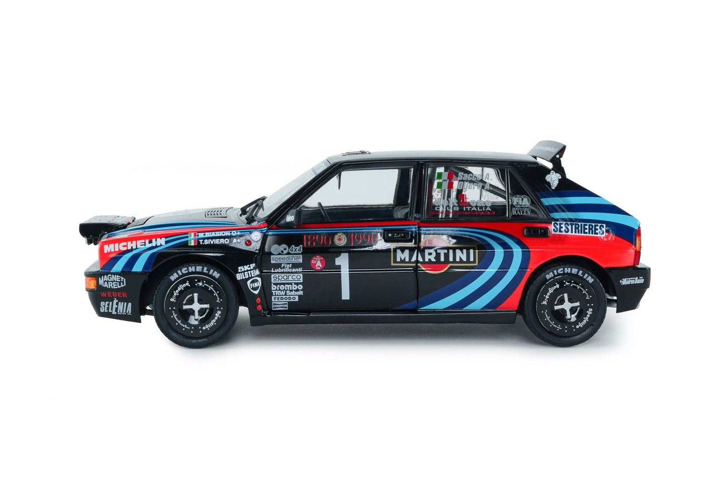 Solido 1990 Lancia Delta HF Integrale Tribute to Biason Rallye Montecarlo Black 1:18