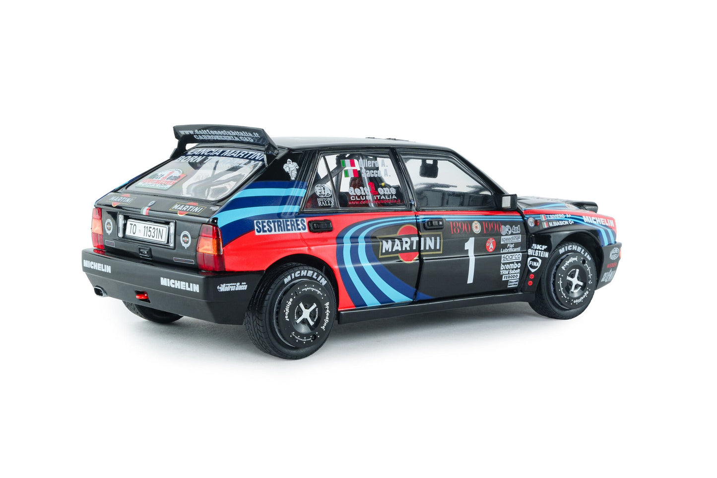 Solido 1990 Lancia Delta HF Integrale Tribute to Biason Rallye Montecarlo Black 1:18