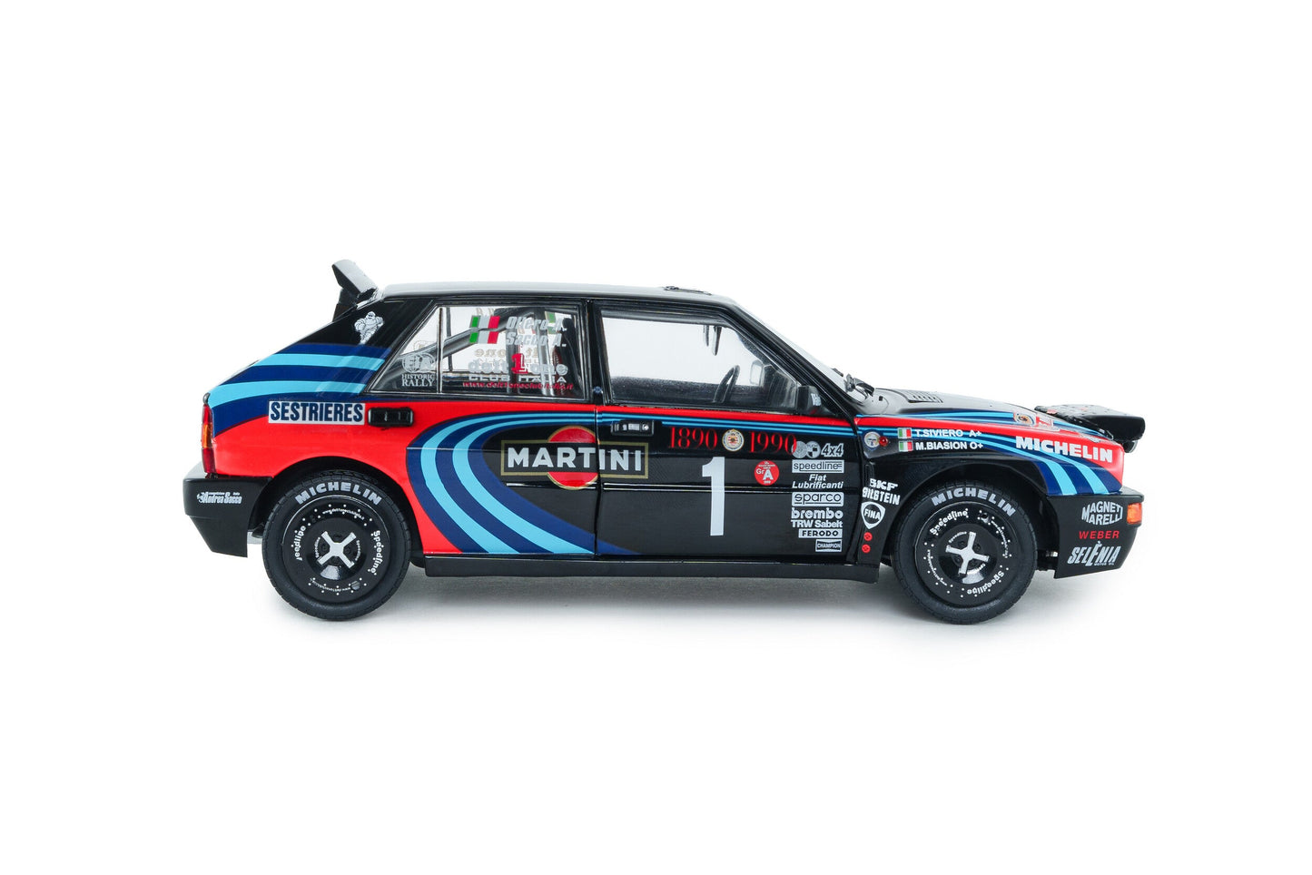 Solido 1990 Lancia Delta HF Integrale Tribute to Biason Rallye Montecarlo Black 1:18