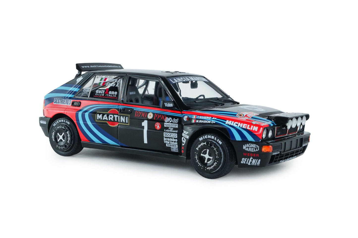 Solido 1990 Lancia Delta HF Integrale Tribute to Biason Rallye Montecarlo Black 1:18