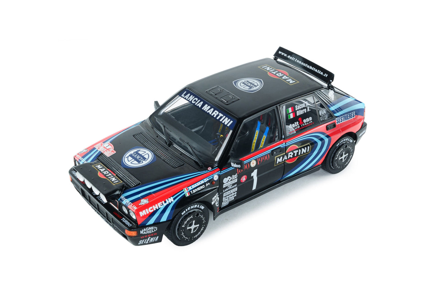 Solido 1990 Lancia Delta HF Integrale Tribute to Biason Rallye Montecarlo Black 1:18