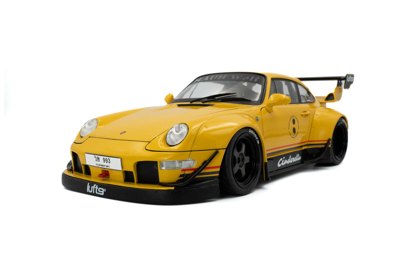 Solido 2020 Porsche 911 993 RWB Bodykit "Cindarella" Yellow 1:18