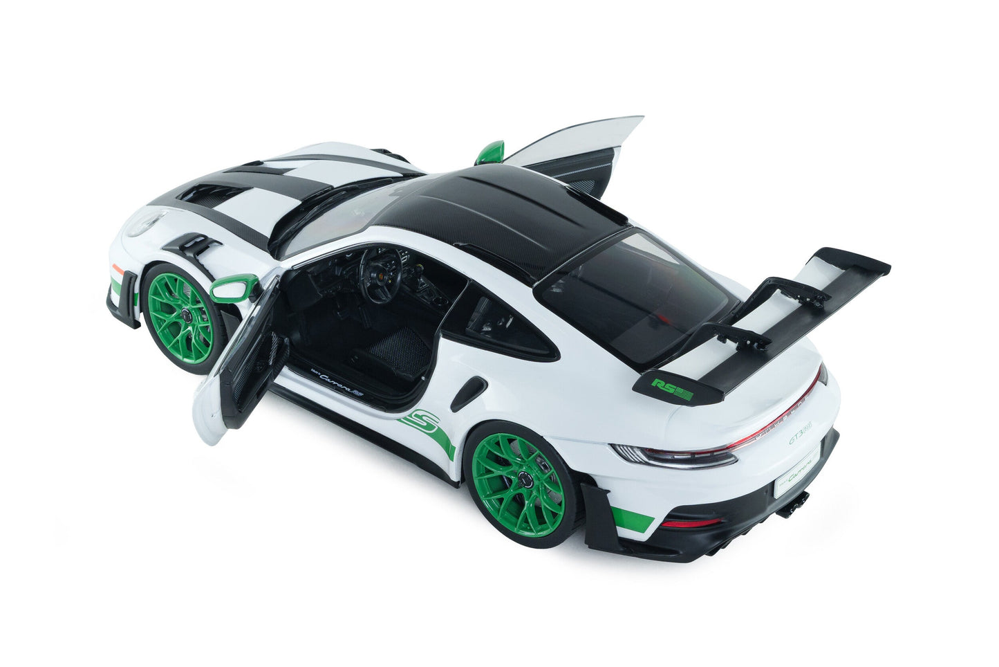 Solido 2024 Porsche 911 992 GT3 RS Weissach Pack White w/ Green Wheels 1:18