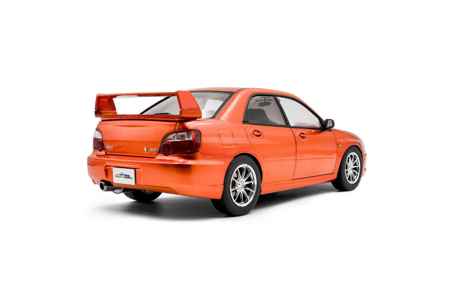 Solido 2003 Subaru WRX STi (GDB) Orange Metallic w/ Black Carbon Hood 1:18