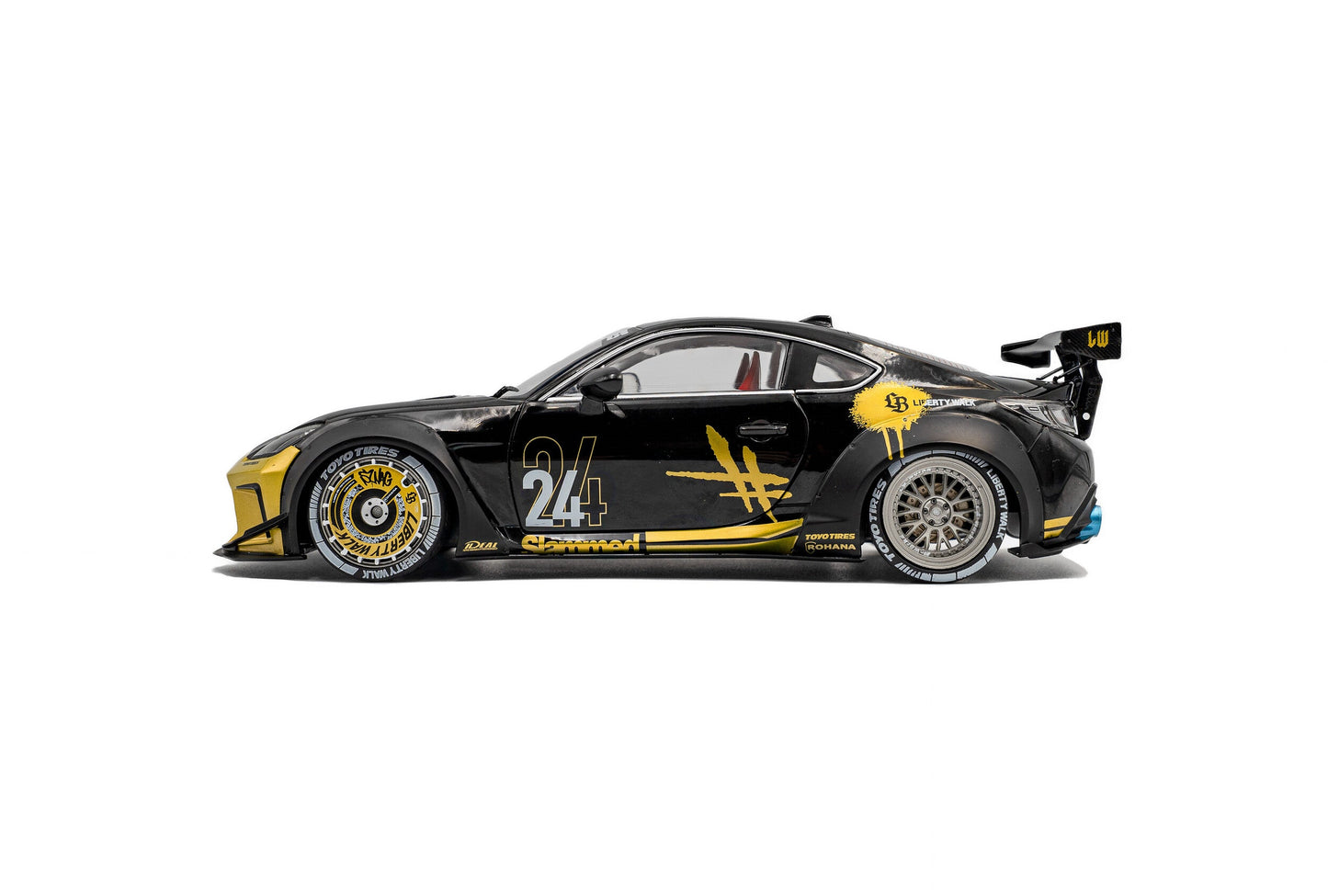 Solido 2024 Toyota GR86 LBWK Body Kit Black & Gold 1:18
