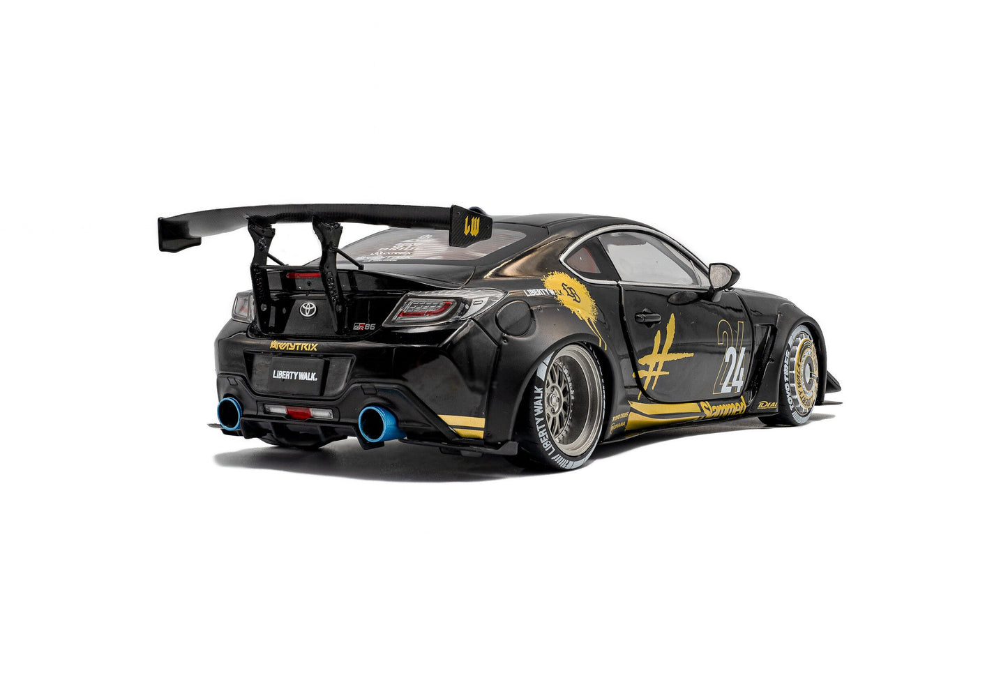 Solido 2024 Toyota GR86 LBWK Body Kit Black & Gold 1:18