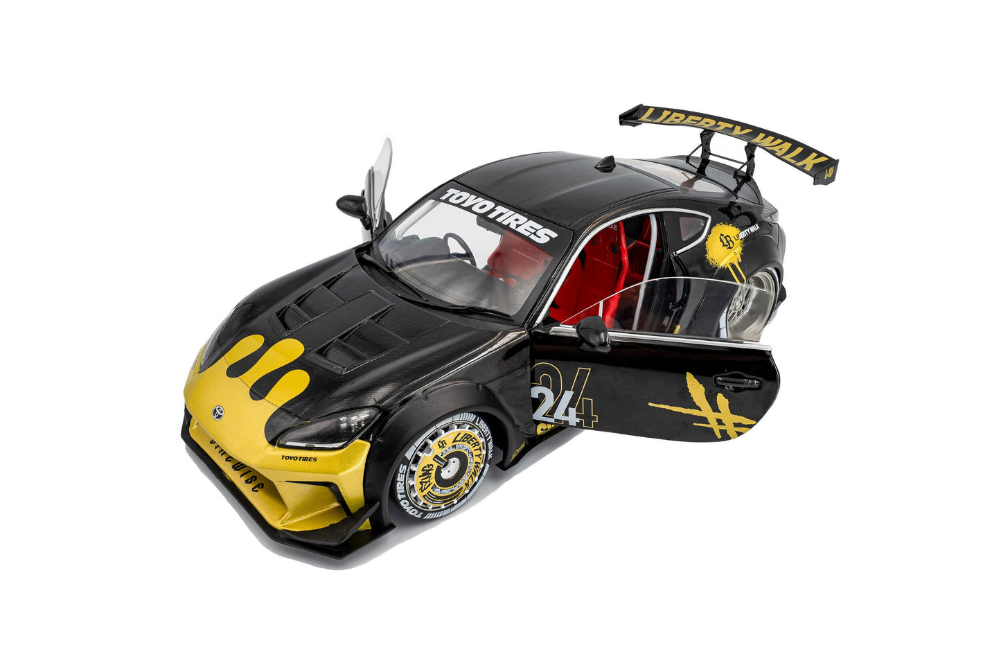 Solido 2024 Toyota GR86 LBWK Body Kit Black & Gold 1:18