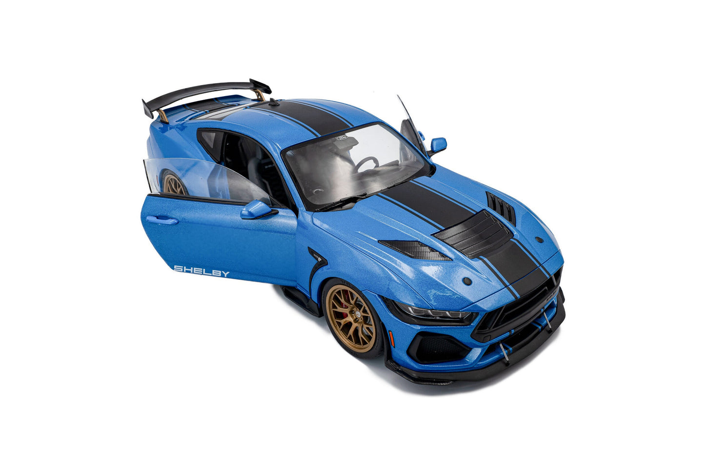 Solido 2025 Ford Shelby Mustang Super Snake Grabber Blue w/ Black Stripes 1:18