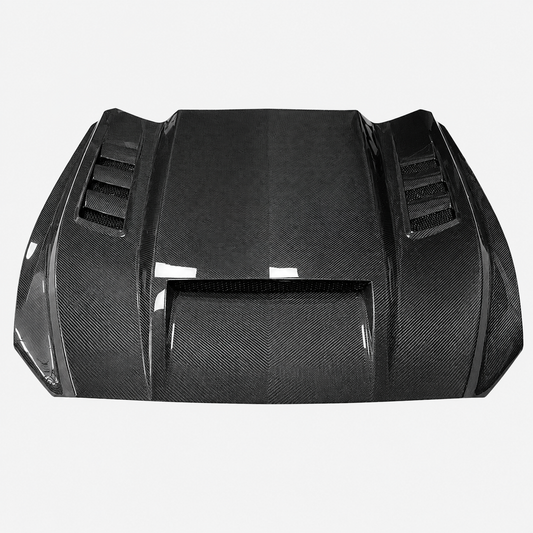 V2 Style Carbon Fiber Vented Engine Hood for Ford Mustang