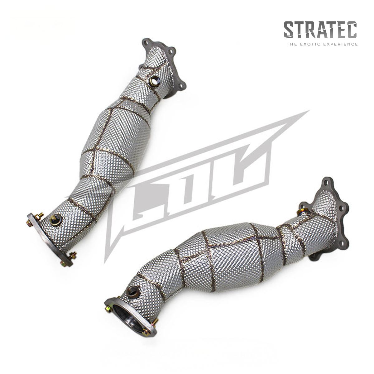 High‑Flow Catted Stainless Steel Downpipe with Heat Shield for Nissan GT‑R R35 3.8TT