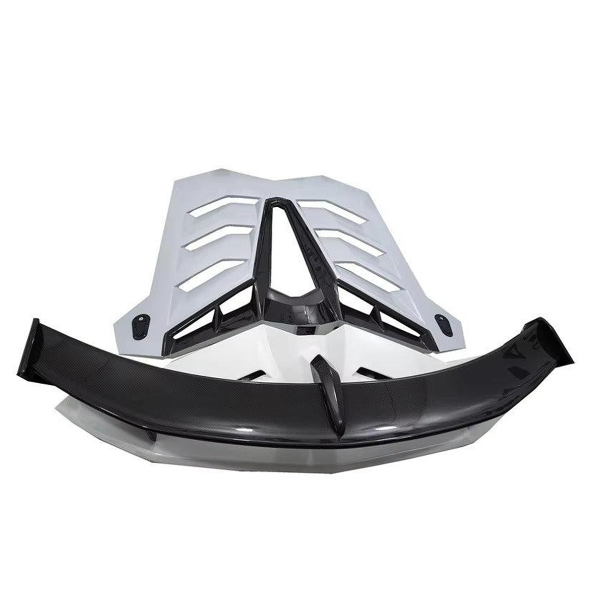 Bull Boost Performance SVJ Style Dry Carbon Fiber Rear Wing Engine Hood Lid for Lamborghini...