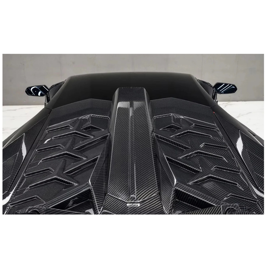 Bull Boost Performance SVV Style Dry Carbon Fiber Rear Wing with Engine Hood for Lamborghini...