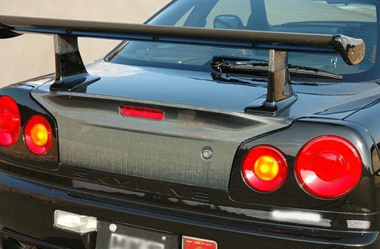GTR Style Dry Carbon Fiber Rear Spoiler Wing for Nissan Skyline R34 GTR GTT GT