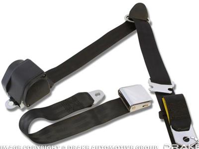 Scott Drake Retractable Three Point Seat Belts - SB3PBK