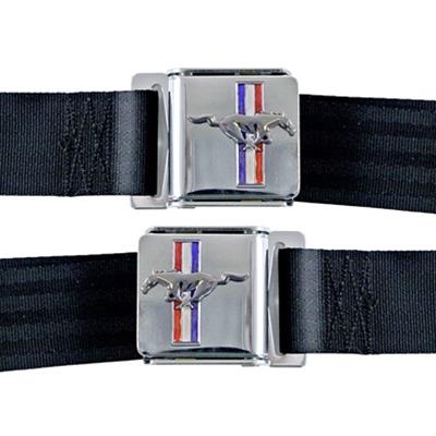 Scott Drake Mustang Emblem Seat Belts - SBDBH