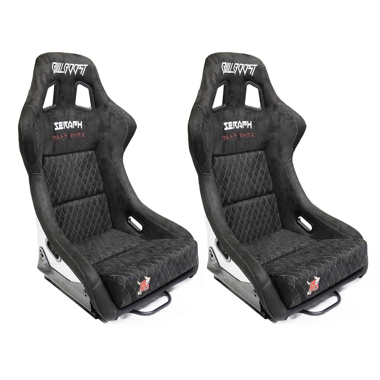 Bull Boost Adjustable Racing Lowered Ultra Max Bucket Seat with Slider Rails