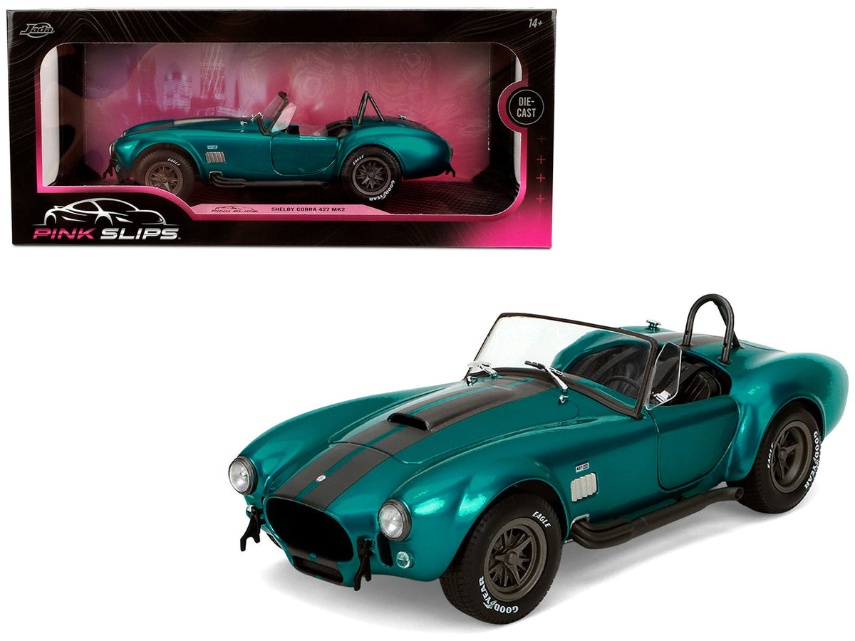 Rapid Vehicles Shelby Cobra 427 MKII Teal Metallic with Gray Stripes "Pink Slips" Series 1/18...