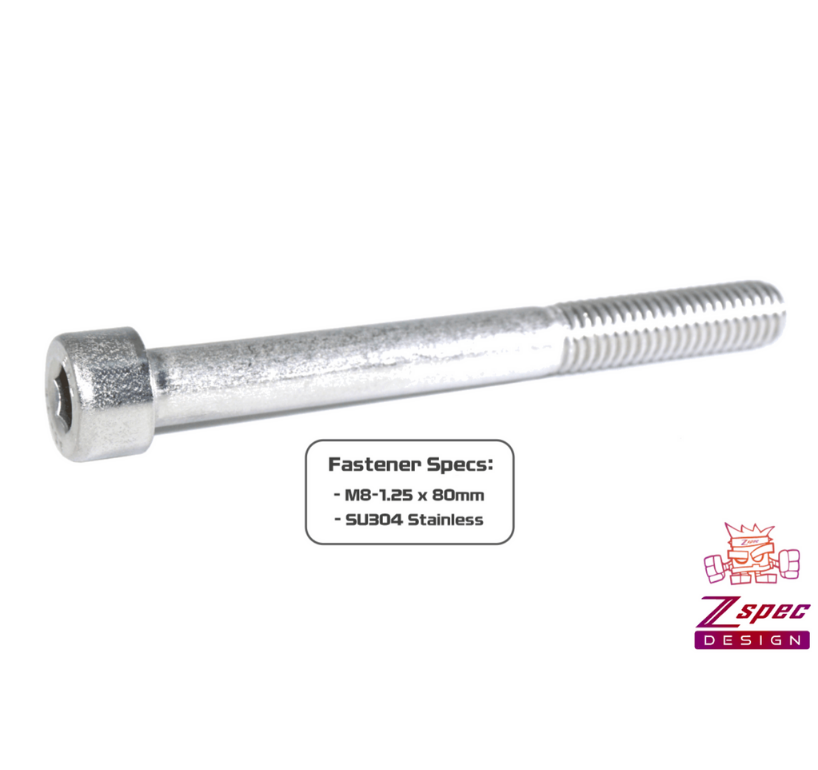 ZSPEC M8-1.25x80mm Socket-Cap SHSC Fasteners, SUS304 Stainless, 10-Pack