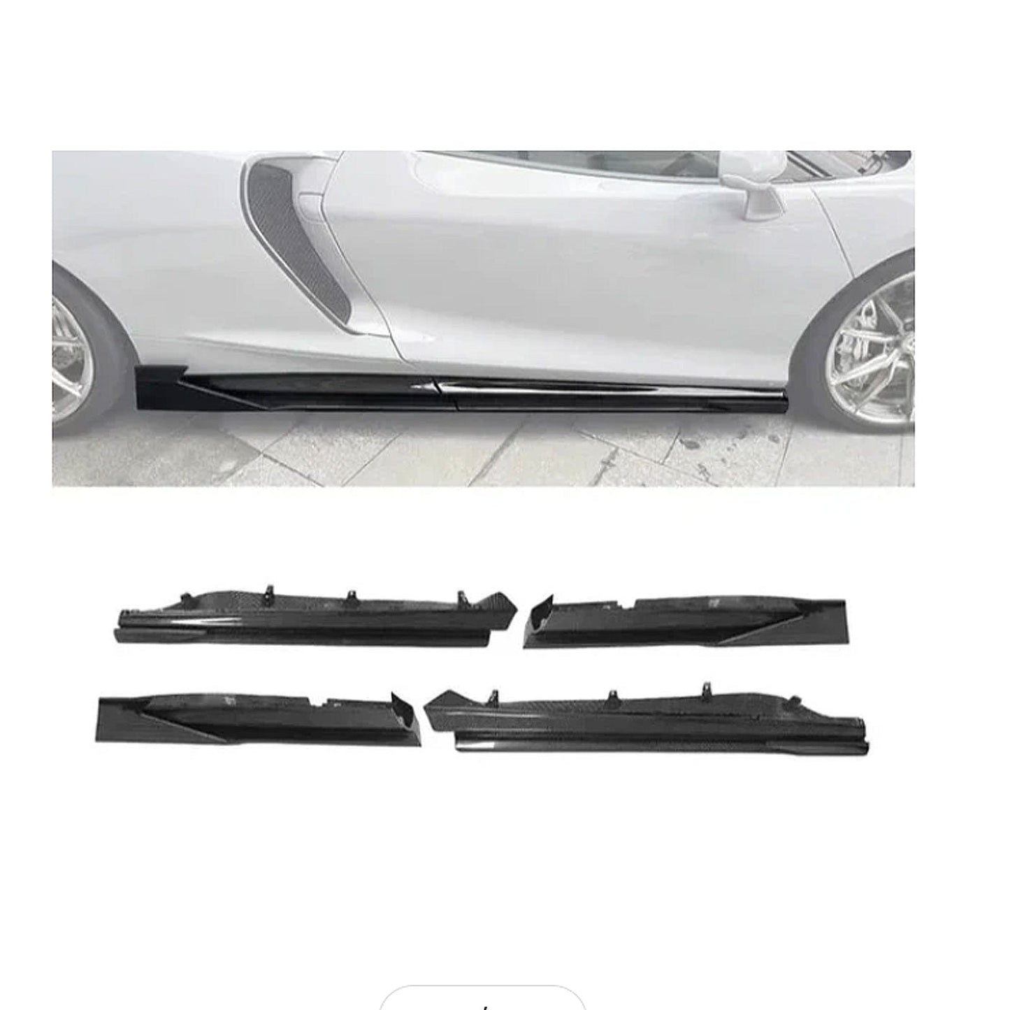 MWD Style Carbon Fiber Side Skirt Extension for McLaren GT