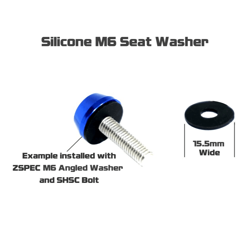 ZSPEC Body Kit Fastener, Billet-Angled Finish Washer & Stainless M6x25mm Bolt, w/ WELL Nut, per Each