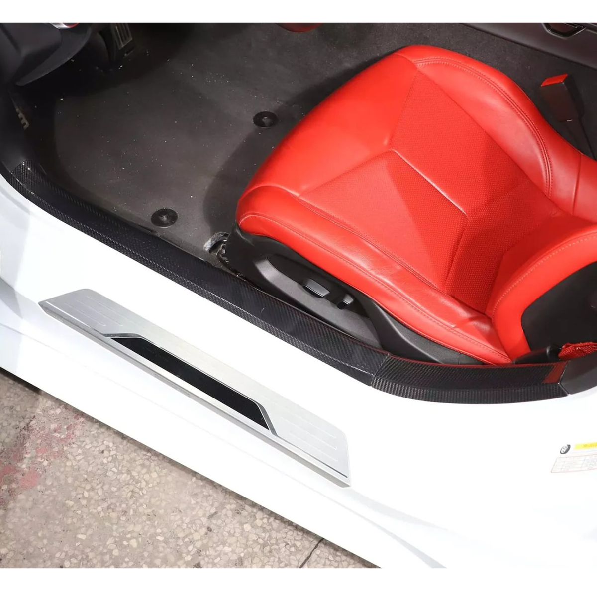 STRATEC SYSTEMS Carbon Fiber Interior Door Sill Trim Cover for Chevrolet Corvette C8 Z51 Z06