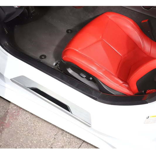 Bull Boost Performance Carbon Fiber Interior Door Sill Trim Cover for Chevrolet Corvette C8 Z51 Z06