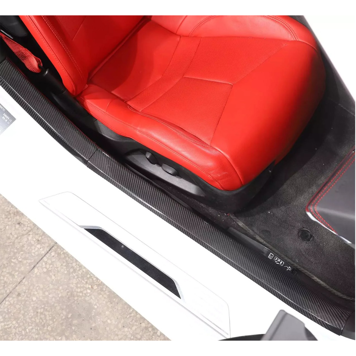 STRATEC SYSTEMS Carbon Fiber Interior Door Sill Trim Cover for Chevrolet Corvette C8 Z51 Z06 -...