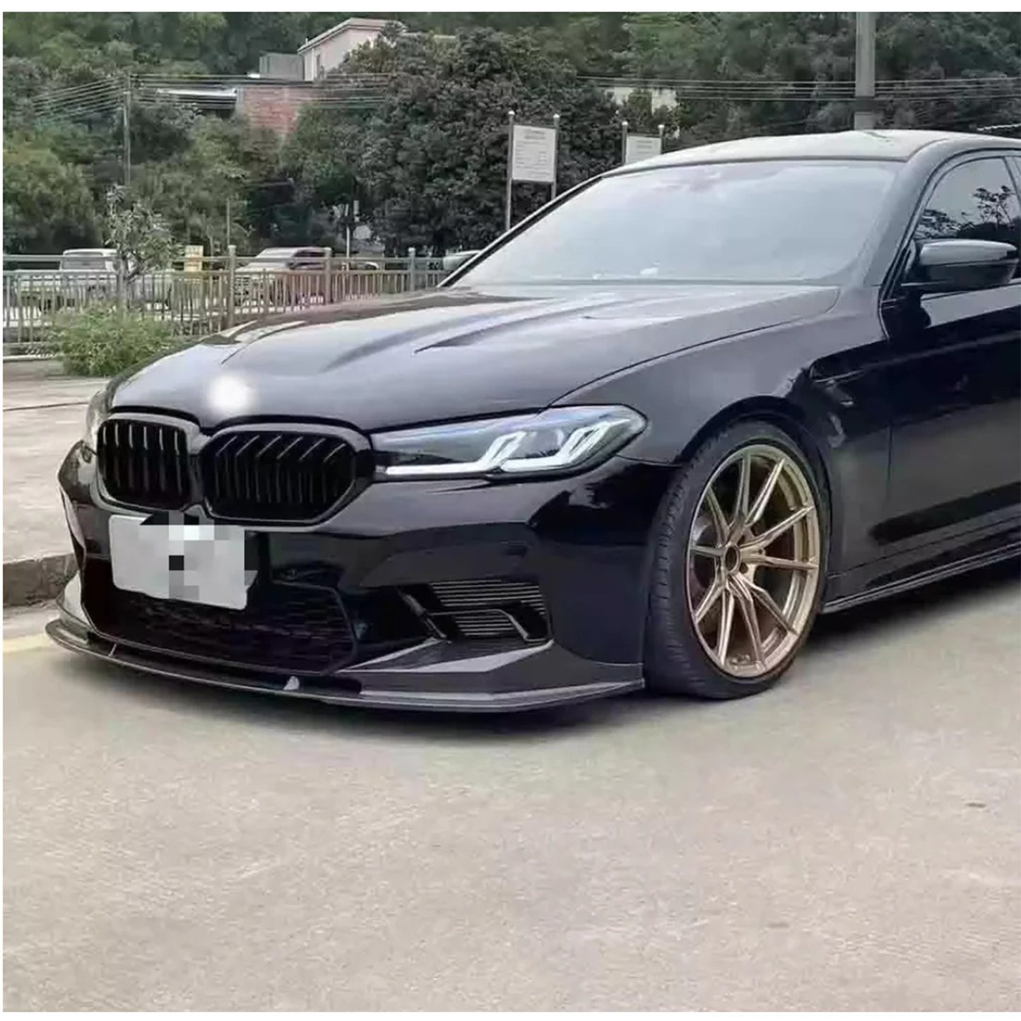 3D Carbon Fiber Front Splitter Lip (1-Piece) for BMW F90 M5 G30 LCI