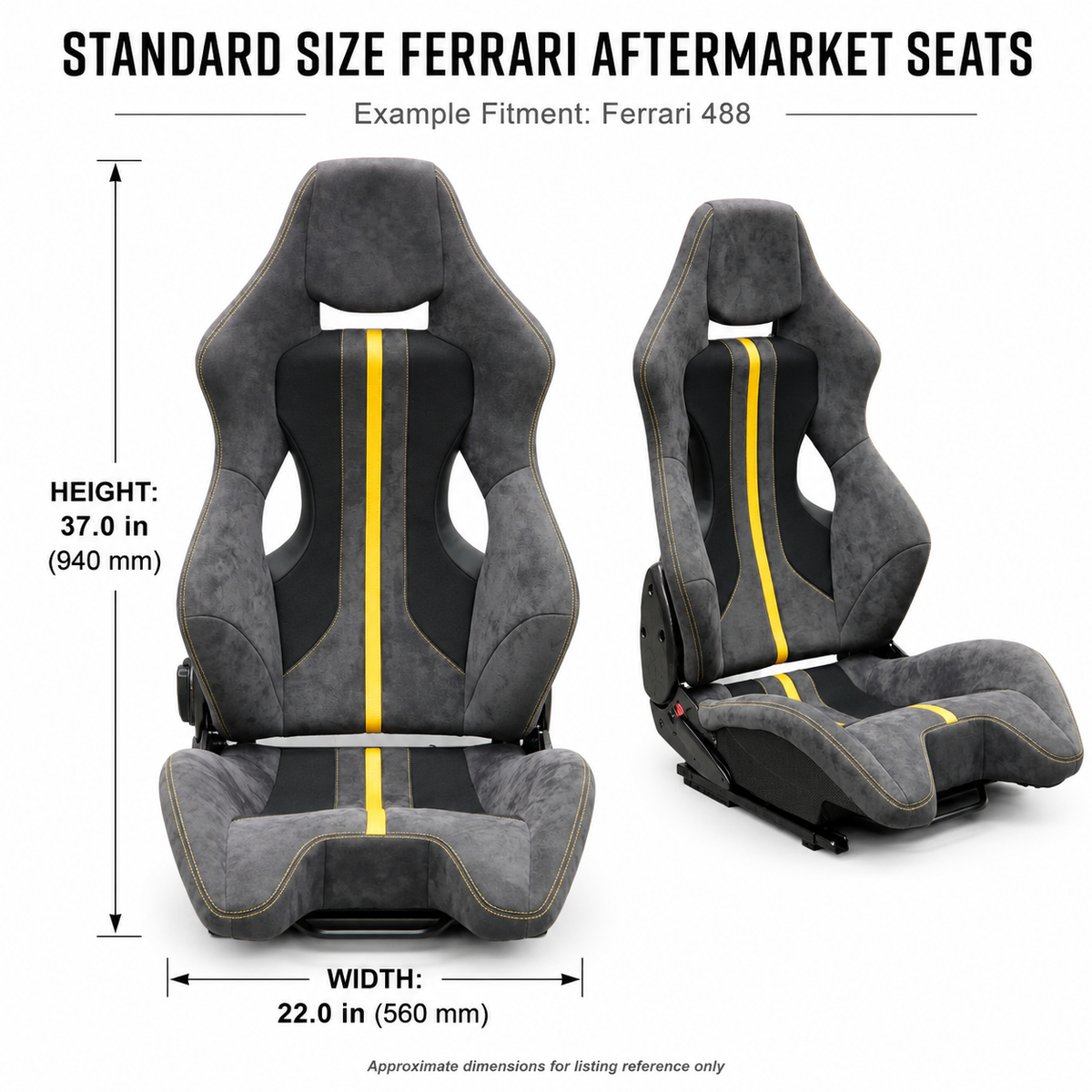 Alcantara Dry Carbon Fiber Racing Seats for Ferrari F430 488 458 F8 F12 SF90 296