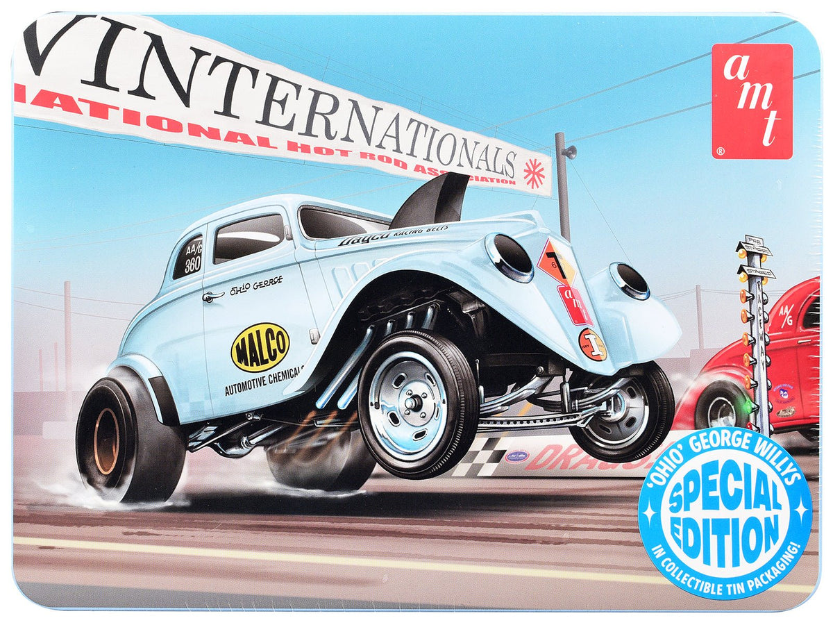 Rapid Vehicles Skill 2 Model Kit 1933 Willys Gasser "Ohio George" with Collectible Tin Packaging...