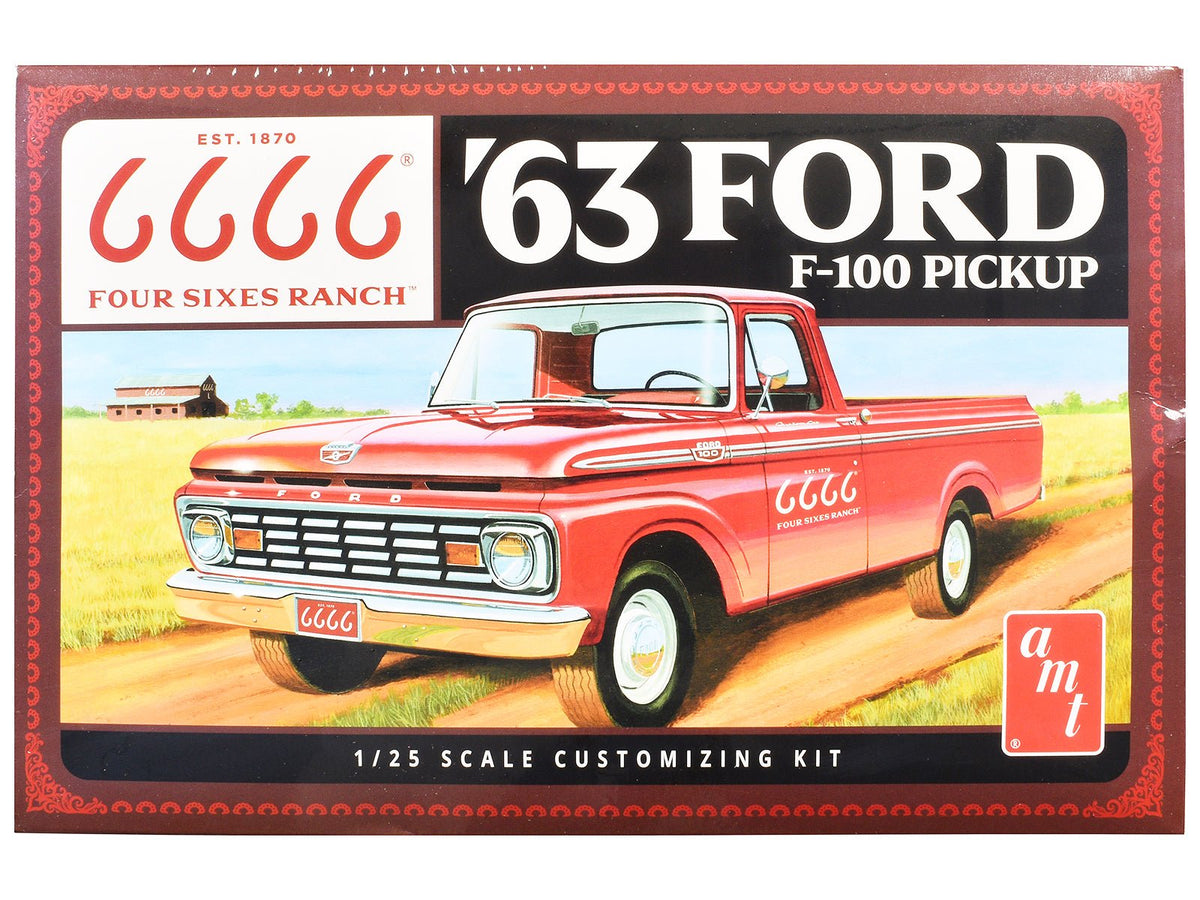 Rapid Vehicles Skill 2 Model Kit 1963 Ford F-100 Pickup Truck "Four Sixes Ranch" 3-in-1 Kit 1/25...