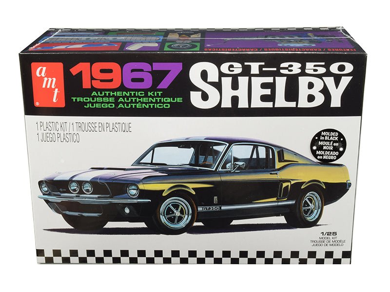 Rapid Vehicles Skill 2 Model Kit 1967 Ford Mustang Shelby GT350 Black 1/25 Scale Model by AMT ...