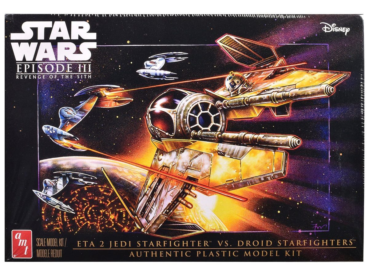 Rapid Vehicles Skill 2 Model Kit ETA 2 Jedi Starfighter VS. Droid Starfighters 4 Model Set "Star...