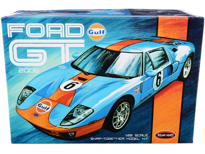 Rapid Vehicles Skill 2 Snap Model Kit 2006 Ford GT "Gulf Oil" 1/25 Scale Model by Polar Lights ...