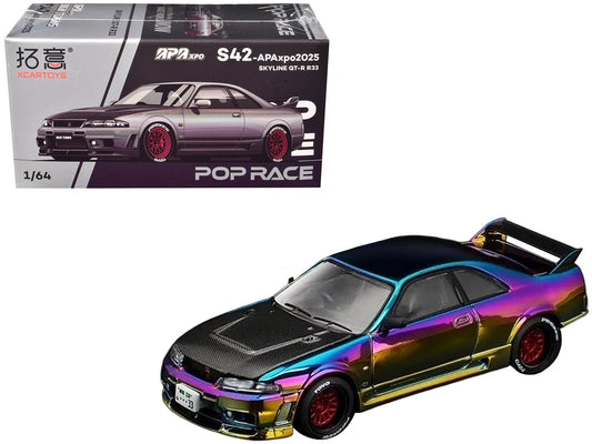 Rapid Vehicles Skyline GT-R (R33) RHD (Right Hand Drive) Chameleon Chrome with Carbon Hood "APA...