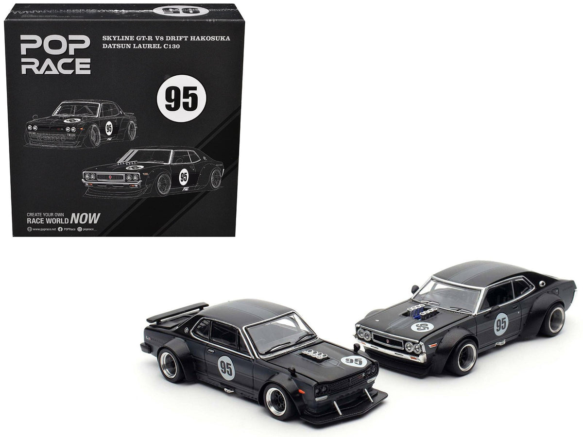 Rapid Vehicles Skyline GT-R V8 Drift "Hakosuka" RHD (Right Hand Drive) #95 Black and Datsun...