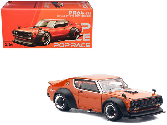 Rapid Vehicles Skyline GT-R V8 Drift "Kenmeri" RHD (Right Hand Drive) Orange Metallic 1/64...